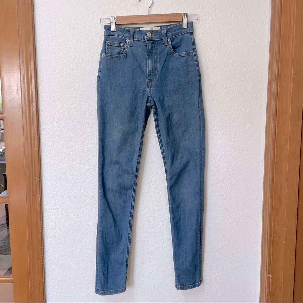Reformation High-Rise Skinny Jeans in Medium Blue Wash